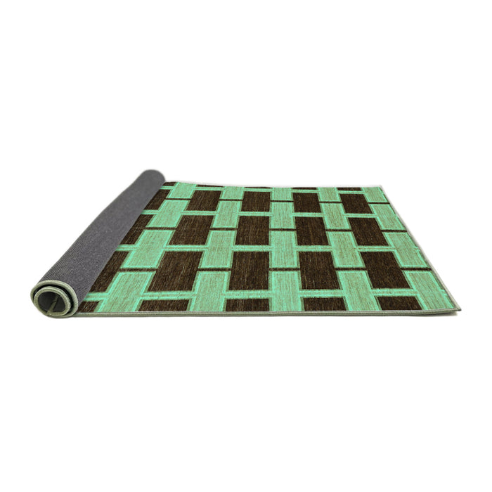 Sideview of Abstract Turquoise Modern Rug, abs312turq
