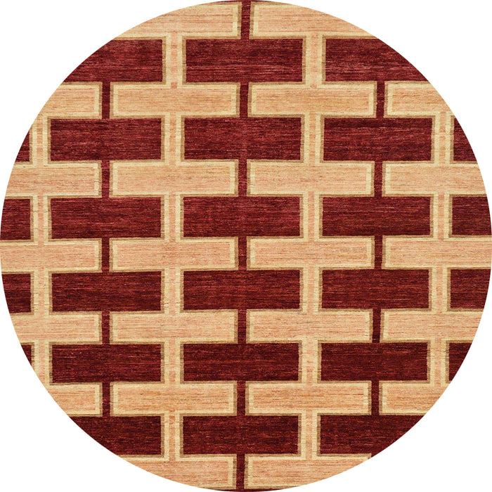 Round Abstract Orange Modern Rug, abs312