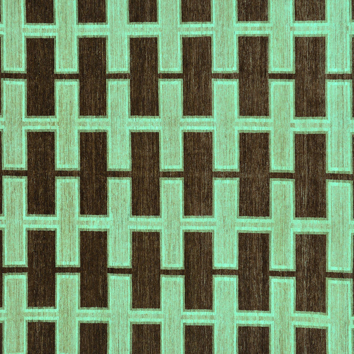 Square Machine Washable Abstract Turquoise Modern Area Rugs, wshabs312turq