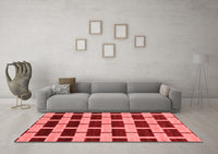 Machine Washable Abstract Red Modern Rug, wshabs312red