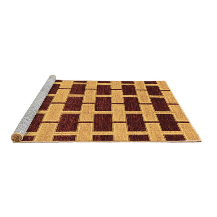Sideview of Machine Washable Abstract Brown Modern Rug, wshabs312brn