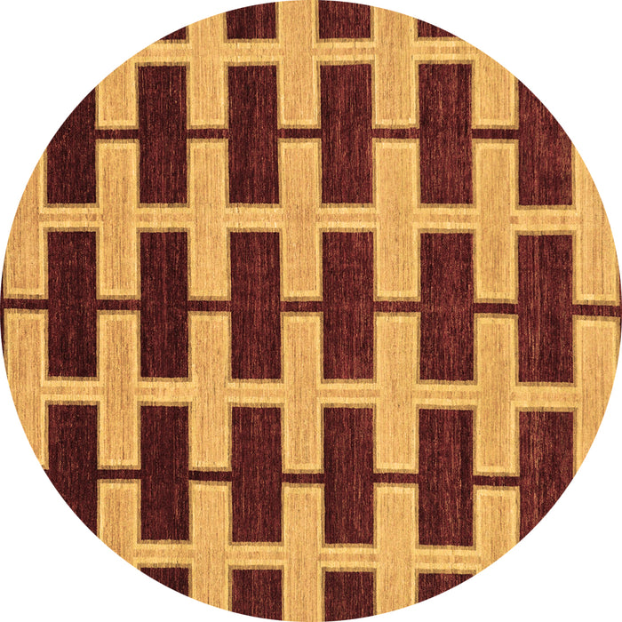 Round Abstract Brown Modern Rug, abs312brn