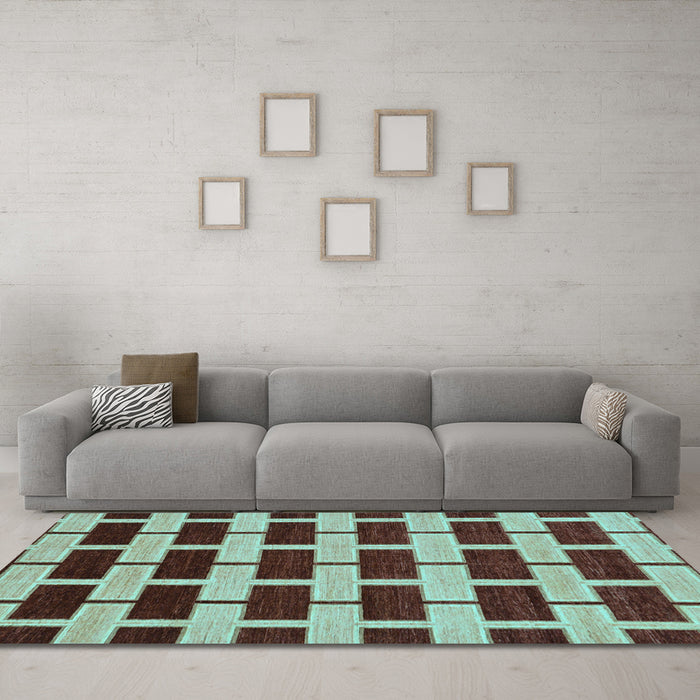 Machine Washable Abstract Light Blue Modern Rug in a Living Room, wshabs312lblu