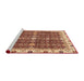 Sideview of Machine Washable Abstract Tomato Red Rug, wshabs3130