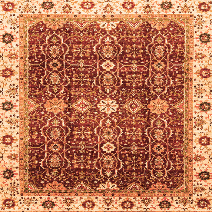 Square Abstract Orange Modern Rug, abs3130org