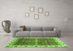 Machine Washable Abstract Green Modern Area Rugs in a Living Room,, wshabs3130grn