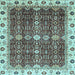 Square Abstract Light Blue Modern Rug, abs3130lblu