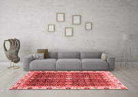 Machine Washable Abstract Red Modern Rug, wshabs3130red