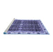 Sideview of Machine Washable Abstract Blue Modern Rug, wshabs3130blu