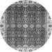 Round Abstract Gray Modern Rug, abs3130gry