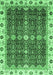 Machine Washable Abstract Emerald Green Modern Area Rugs, wshabs3130emgrn