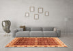 Machine Washable Abstract Orange Modern Area Rugs in a Living Room, wshabs3130org