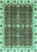 Machine Washable Abstract Turquoise Modern Area Rugs, wshabs3130turq