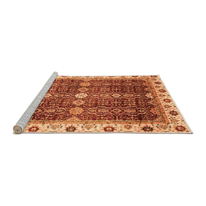 Sideview of Machine Washable Abstract Orange Modern Area Rugs, wshabs3130org