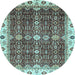 Round Machine Washable Abstract Light Blue Modern Rug, wshabs3130lblu