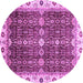 Round Machine Washable Abstract Purple Modern Area Rugs, wshabs3130pur