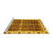 Sideview of Machine Washable Abstract Yellow Modern Rug, wshabs3130yw