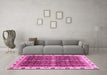 Machine Washable Abstract Pink Modern Rug in a Living Room, wshabs3130pnk