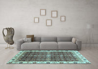 Machine Washable Abstract Light Blue Modern Rug, wshabs3130lblu