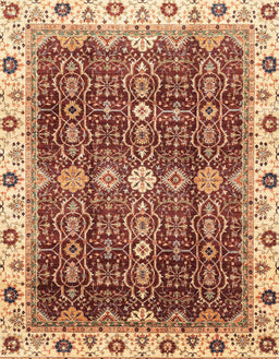 Machine Washable Abstract Tomato Red Rug, wshabs3130