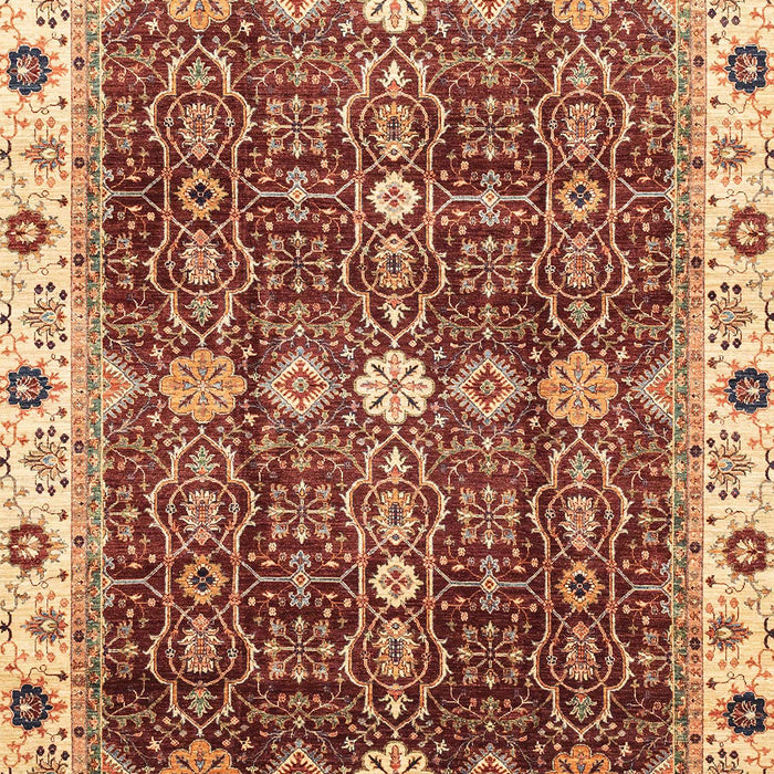 Machine Washable Abstract Tomato Red Rug, wshabs3130