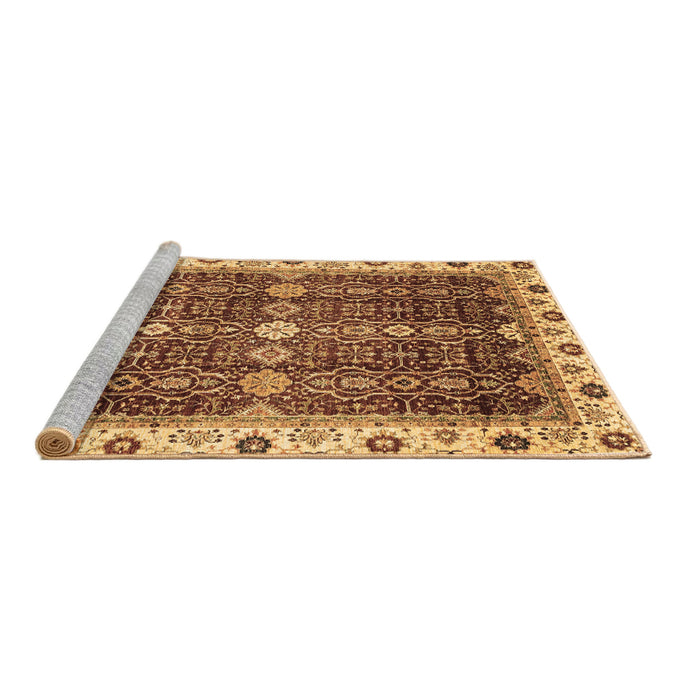 Sideview of Machine Washable Abstract Brown Modern Rug, wshabs3130brn