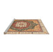 Sideview of Machine Washable Abstract Red Rug, wshabs3131