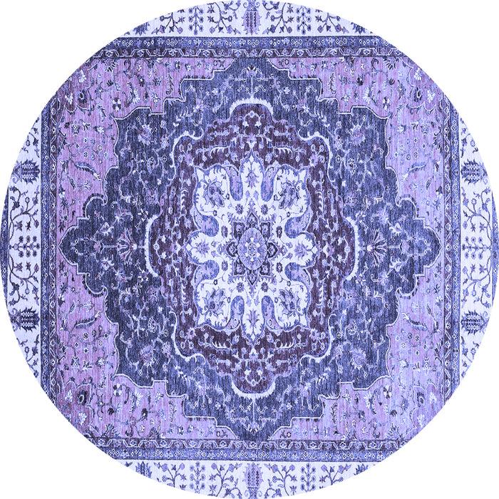 Round Abstract Blue Modern Rug, abs3131blu