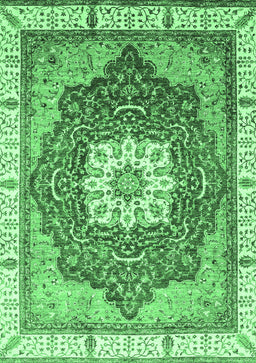 Abstract Emerald Green Modern Rug, abs3131emgrn