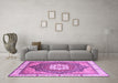 Machine Washable Abstract Purple Modern Area Rugs in a Living Room, wshabs3131pur