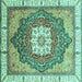 Square Abstract Turquoise Modern Rug, abs3131turq