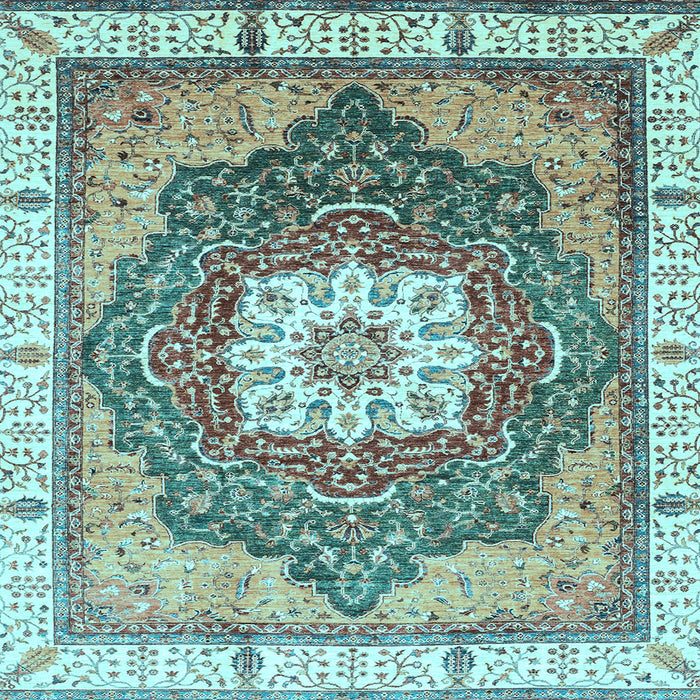 Square Machine Washable Abstract Light Blue Modern Rug, wshabs3131lblu