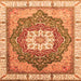 Square Abstract Orange Modern Rug, abs3131org