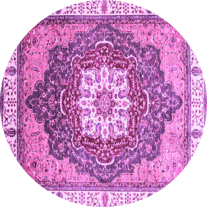 Round Machine Washable Abstract Purple Modern Area Rugs, wshabs3131pur