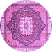 Round Machine Washable Abstract Purple Modern Area Rugs, wshabs3131pur