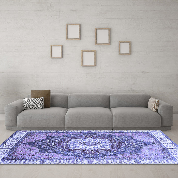 Machine Washable Abstract Blue Modern Rug in a Living Room, wshabs3131blu