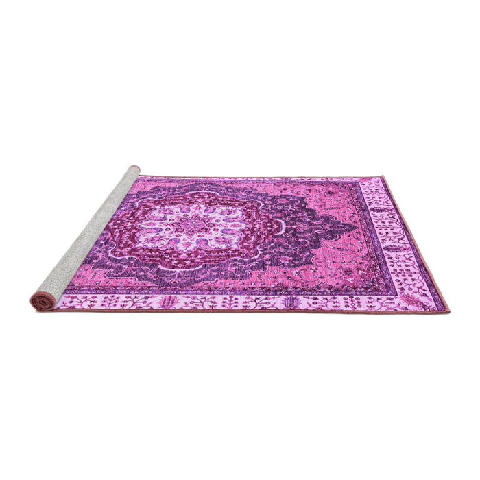 Sideview of Machine Washable Abstract Purple Modern Area Rugs, wshabs3131pur