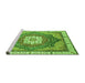 Sideview of Machine Washable Abstract Green Modern Area Rugs, wshabs3131grn