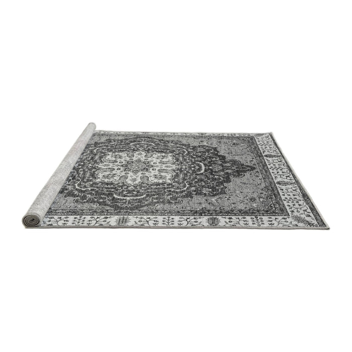 Sideview of Machine Washable Abstract Gray Modern Rug, wshabs3131gry