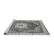 Sideview of Machine Washable Abstract Gray Modern Rug, wshabs3131gry