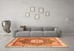 Machine Washable Abstract Orange Modern Area Rugs in a Living Room, wshabs3131org