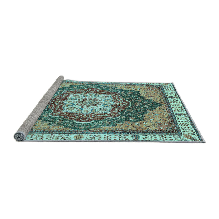 Sideview of Machine Washable Abstract Light Blue Modern Rug, wshabs3131lblu