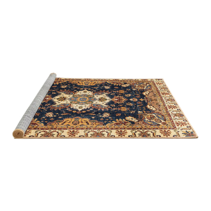 Sideview of Machine Washable Abstract Dark Brown Rug, wshabs3132