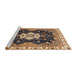 Sideview of Machine Washable Abstract Dark Brown Rug, wshabs3132