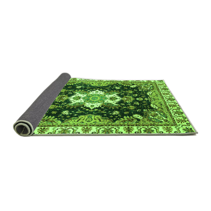 Sideview of Geometric Green Traditional Rug, abs3132grn
