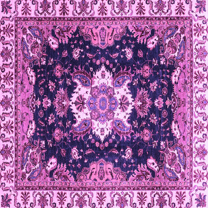 Square Machine Washable Geometric Purple Traditional Area Rugs, wshabs3132pur