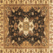 Square Machine Washable Geometric Brown Traditional Rug, wshabs3132brn