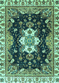 Geometric Turquoise Traditional Rug, abs3132turq