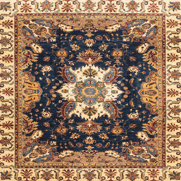 Square Machine Washable Abstract Dark Brown Rug, wshabs3132