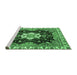 Sideview of Machine Washable Geometric Emerald Green Traditional Area Rugs, wshabs3132emgrn